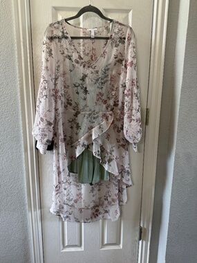 Romper with sheer cover-up
